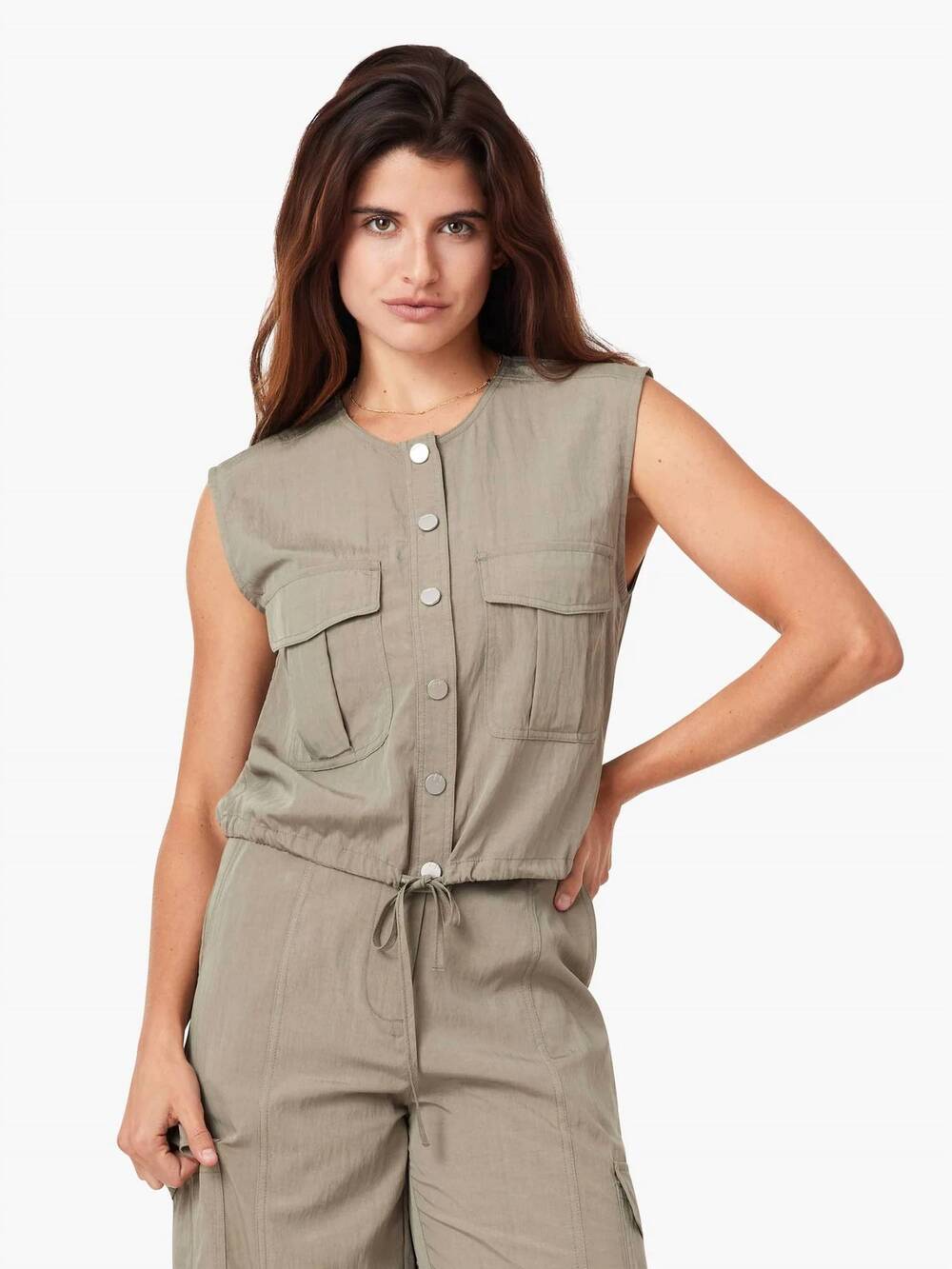 NEW HABITUAL utility top in vetiver